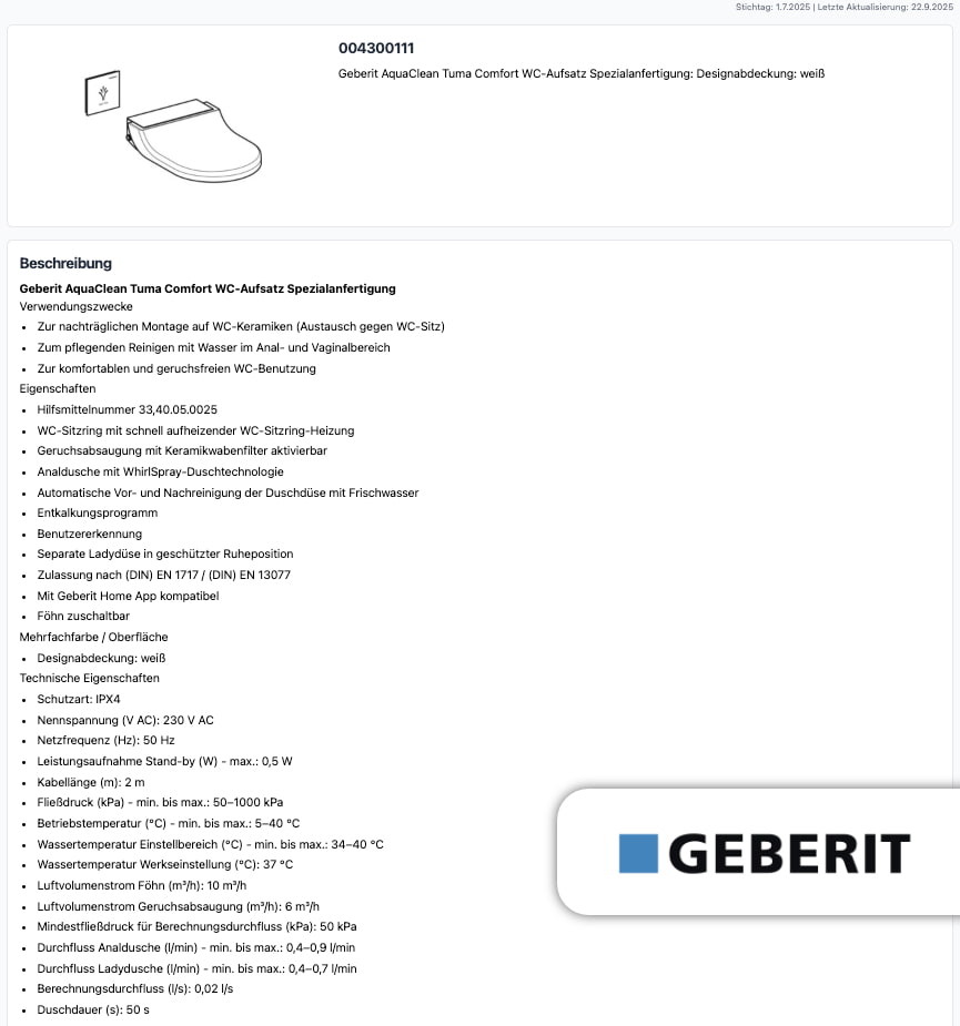 Durablox Screenshot Geberit