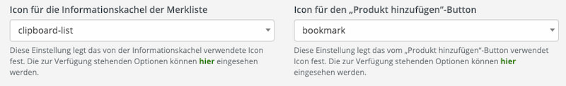 OXOMI Merkliste Icons